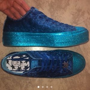 converse x miley cyrus sparkly blue platforms ✨ 
women’s size 9